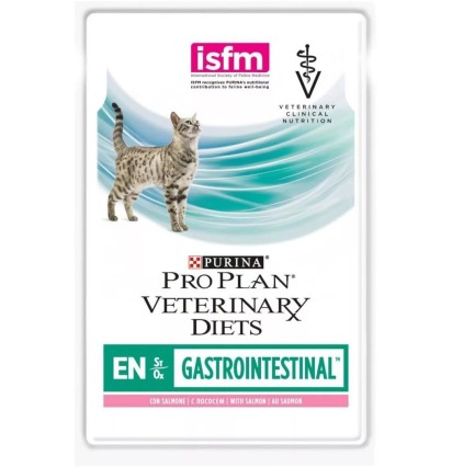 Purina EN Gastrointestinal ветеринарная диета консервы для кошек гастроинтестинал при расстройствах ЖКТ с лососем пауч 85 гр. 